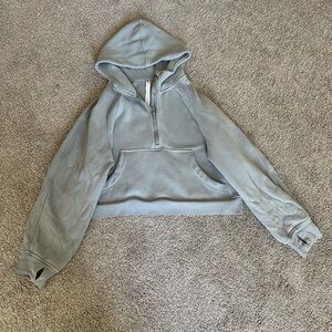 Gray Cropped Hoodie